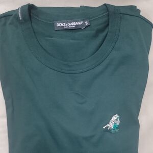 Genuine Dolce & Gabbana Men's Green T-Shirt w/ Embellishments Sz Large NWOT $500
